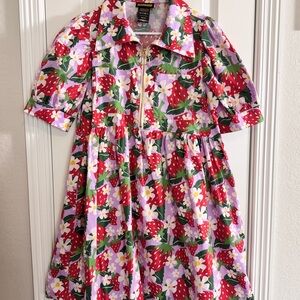 Nooworks Babydoll Dress Berry print